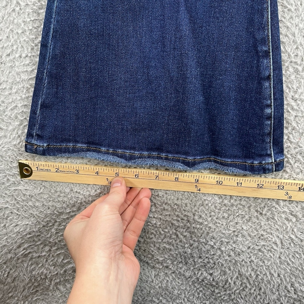 Buckle Bridge By Gly Jeans Womens 24x32 Blue Mid Rise Super Flare Dark Wash NWT - Picture 12 of 13